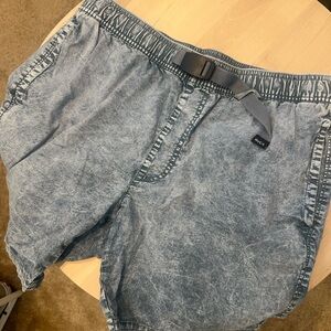 RVCA Blue Acid Wash Shorts